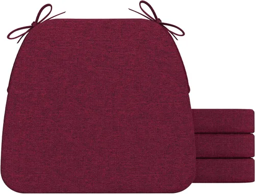 Vista 134 de AAAAAcessories - Cojines para silla en forma de D, 2" de espesor, almohadillas para sillas de comedor con lazos y removibles, cubierta lavable a