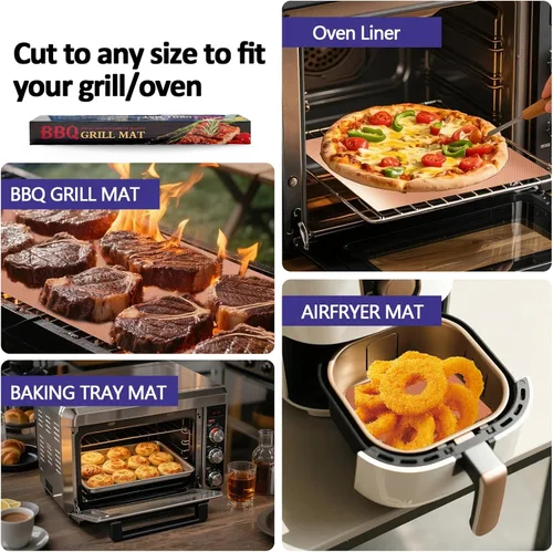 Vista 44 de UBeesize Rollo de Alfombrillas para Parrilla de 13 x 90 Pulgadas para Parrilla al Aire Libre - Tapete de Parrilla BBQ Antiadherente de Servicio