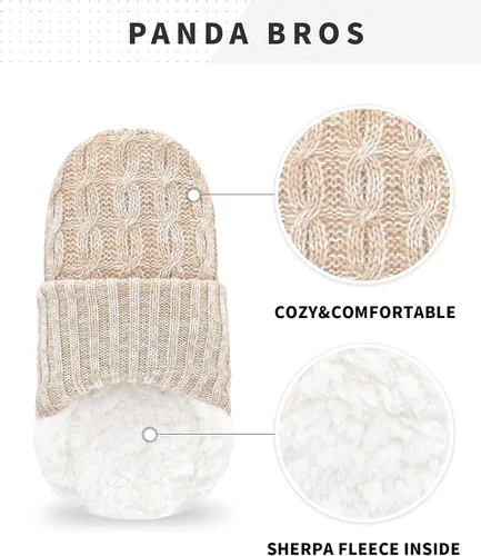 Vista 4 de Panda Bros Calcetines tipo pantuflas para mujer con pinzas, botines mullidos para mujer con parte inferior antideslizante, pantuflas acogedoras