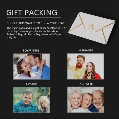 Vista 7 de GH Gold Horse Slim RFID - Soporte para tarjetas con sistema de bloqueo, billetera de cuero de bolsillo frontal minimalista para mujer