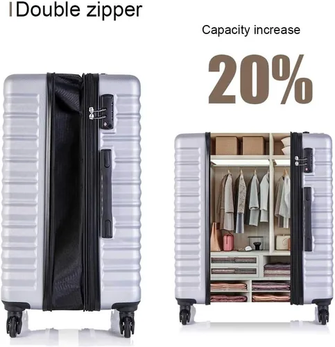 Vista 3 de Apelila Juego de equipaje de 4 piezas para viajes, maleta de carcasa rígida con ruedas giratorias (18/20/24/28 pulgadas), equipaje ligero de mano