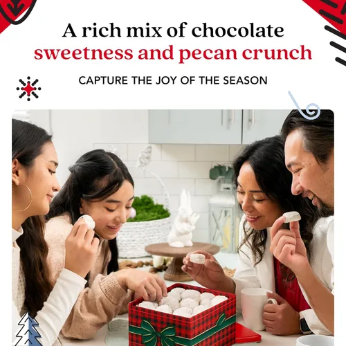 Vista 5 de David's Cookies Paquete de 3 galletas de chocolate con chispas de pecana Meltaway, galletas de mantequilla suave con nueces, cesta de postre gourmet