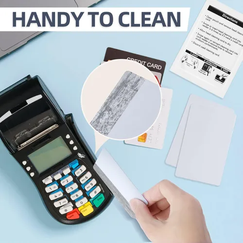 Vista 6 de Tarjetas de limpieza CR80, limpiador de lector de tarjetas de doble cara, tarjetas de limpieza de terminales de deslizamiento POS CK-CR80