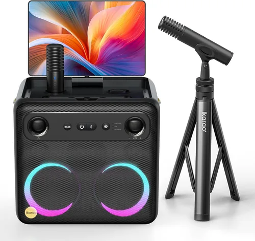 Vista 12 de Máquina de karaoke inteligente Ikarao para adultos - con pantalla de letras, tableta de karaoke de 32GB, 2 micrófonos inalámbricos, sistema
