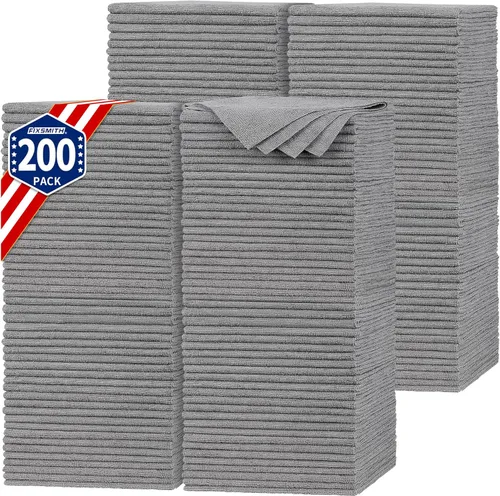 Vista 16 de FIXSMITH Paño de Limpieza de Microfibra - Paquete de 48, Toallas de Limpieza Multifuncionales, Tamaño: 12 x 16 pulgadas, Trapos de Limpieza