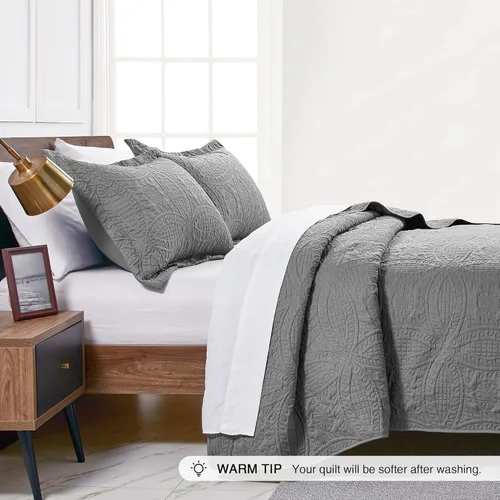 Vista 84 de Edredón de cama tamaño queen Love's cabin, color azul, para cama de verano, de microfibra ligera, estilo moderno, para todas las estaciones, 3