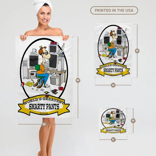 Vista 5 de 3dRose Funny Worlds Greatest Smarty Pants Men Cartoon 11x12 Wash Cloth for Face and Body
