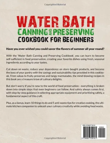 Vista 2 de Water Bath Canning and Preserving Cookbook for Beginners Master Long-Term Food Storage Step-by-step. Enjoy 1000 Days Of homemade Recipes. Jarred