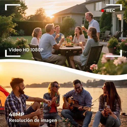 Vista 2 de Cámara de video videocámara 2.7K 48MP - Cámara de vlogging para YouTube con luz de relleno, zoom digital 18X, pantalla abatible de 3 pulgadas