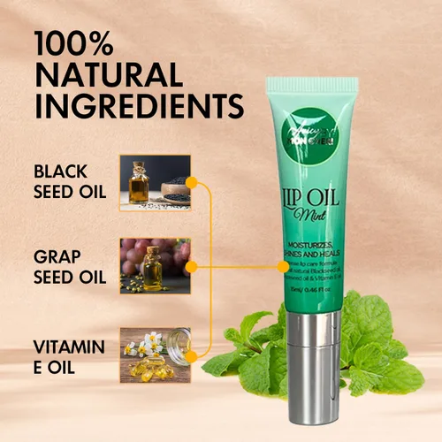 Vista 2 de Aceite labial hecho con semillas negras, semillas de uva y aceites de vitamina E Juicy By Mon Cheri (limonada de frambuesa) brillo curativo, todo