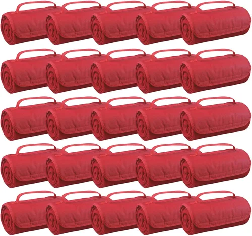Vista 10 de 25 unidades de mantas enrollables para camping, viajes, al aire libre, playa, pícnics – Negro – Cierre de velcro para un fácil uso en coches