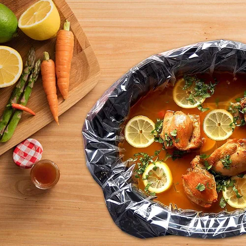Vista 2 de Bolsas de cocina desechables sin BPA para olla de cocción lenta, para ollas ovaladas o redondas, tamaño pequeño de 11 x 16 pulgadas, se adapta de 1