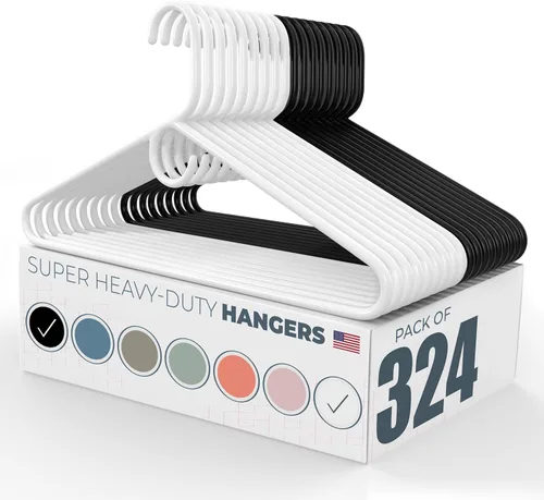 Vista 106 de Neaties Paquete de 6 perchas para ropa súper resistentes, fabricadas en los Estados Unidos, capacidad de 10 libras, perchas de plástico grueso