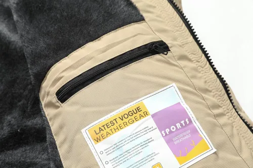 Vista 5 de Chaqueta de esquí impermeable con capucha para hombre, abrigo cálido de nieve para el invierno