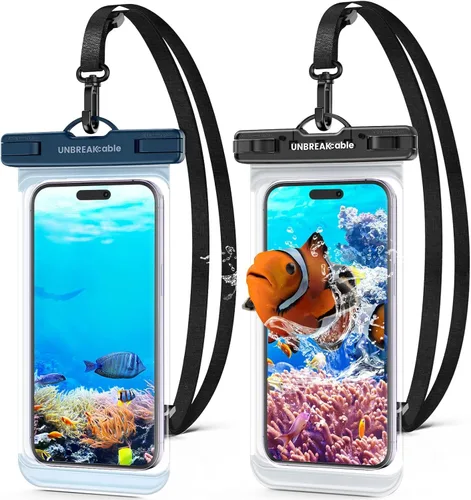 Vista 10 de UNBREAKcable Funda impermeable para teléfono, paquete de 2 fundas impermeables IPX8 para iPhone 16 15 14 13 12 11 Pro Max y Samsung S25 S24 S23