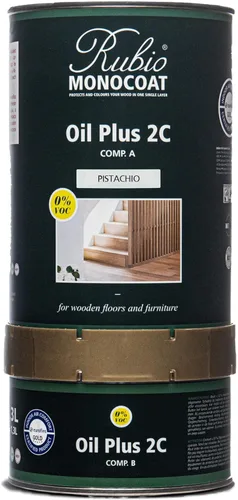 Vista 207 de Rubio Monocoat Tinte y Acabado para Madera 650 pies² - Blanco 5% Oil Plus 2C Secado Rápido, Aceite para Madera de Linaza Ecológico para Uso