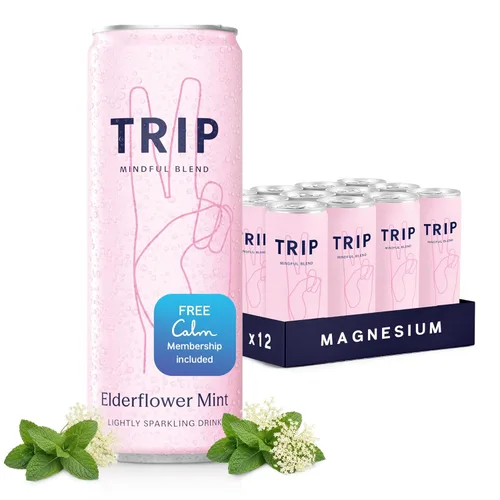 Vista 13 de TRIP Bebida adaptógena ligeramente espumosa, bebida sin alcohol con magnesio, Ashwagandha, melena de león y L teanina, sin azúcar añadido, vegano