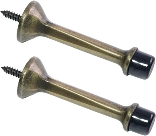 Vista 10 de Triumph Hardware Tope de puerta rígido sólido de 3 pulgadas con punta de goma suave, tope de puerta sólido de metal de zinc que protege la pared