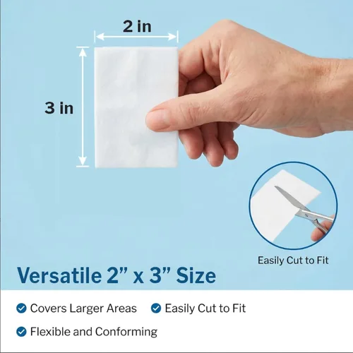 Vista 6 de McKesson, compresas no adherentes, estériles, Nylon/Poliéster, 2 x 3 pulgadas, 100 unidades, 1 paquete