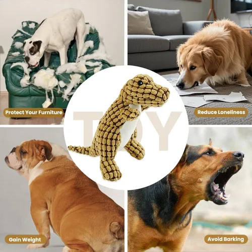 Vista 6 de Bzonsmart Juguetes chirriantes para perros, juguetes de peluche duraderos para perros pequeños, medianos y grandes