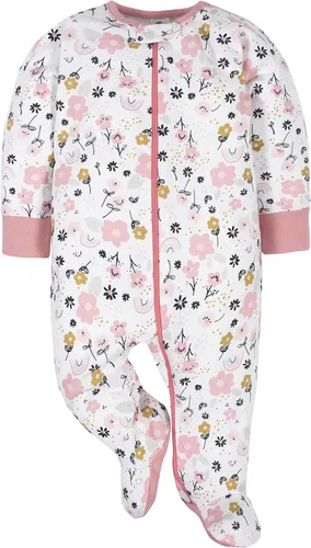 Vista 3 de Gerber Baby Girls 4 Pack Sleep N Play Footie