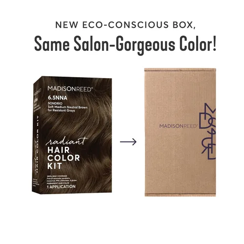 Vista 2 de Madison Reed - Kit de tinte radiante para el cabello, tinte permanente para el cabello, 100 % cobertura de canas, sin amoníaco, castaño Sondrio