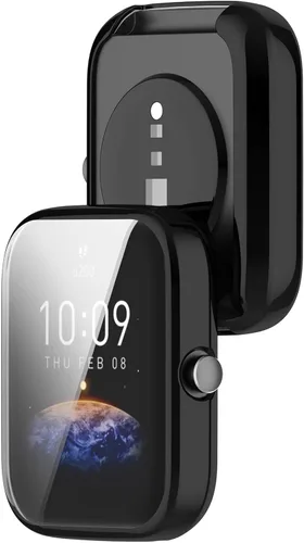 Vista 2 de Funda protectora de pantalla compatible con Amazfit Bip 3 Pro/Bip 3 Smart Watch Funda de TPU suave ultradelgado protector de pantalla para Amazfit