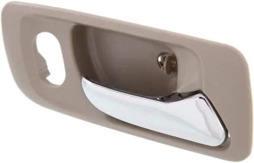 Vista 8 de Para Honda Accord 1998 99 00 01 2002 Manija de puerta interior delantera, lado del pasajero Bisel beige con palanca cromada Con orificio