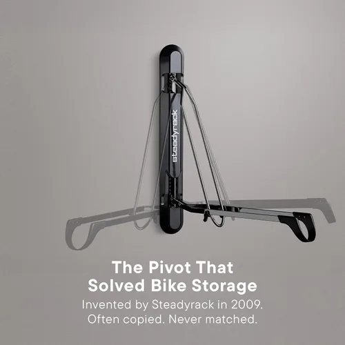 Vista 5 de Steadyrack Portabicicletas para bicicletas de carretera – El almacenamiento vertical de bicicletas original montado en la pared – Se adapta a