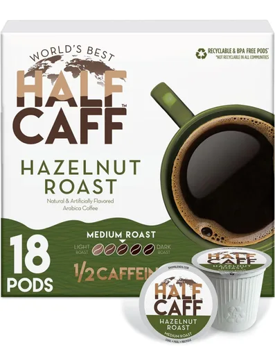 Vista 9 de World's Best Half Caff Cápsulas de café tostado oscuro, 100 unidades, cápsulas individuales - Café 100% Arábica, compatible con Keurig K Cups Maker