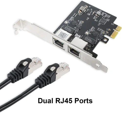 Vista 3 de NIC PCIE 2.5Gbase-T con chip Realtek RTL8125, puerto RJ45 dual 2500/1000/100 Mbps adaptador de red, PCIe X1, tarjeta Ethernet para Windows/Windows