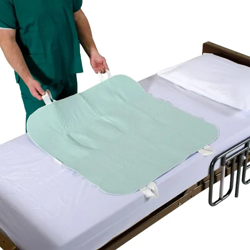 Vista 9 de Patient Aid Almohadilla de cama de 34 x 52 pulgadas con asas (paquete de 3) Protector de cama para colchón de incontinencia Correas para fácil