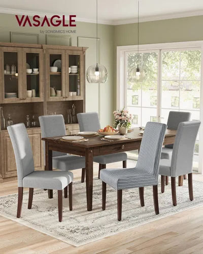 Vista 5 de VASAGLE Dining Chairs Set of 6, Parsons Chairs with Removable Fabric Cover, High Back, for Dining Room Kitchen, Thick Seat, 22.8 x 18.9 x 39.4