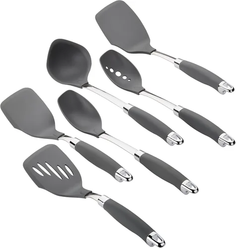 Vista 10 de Anolon SureGrip tenedor de carne de acero inoxidable/herramienta de cocina, 13.25 pulgadas, gris, 46288