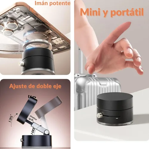 Vista 8 de Soporte magnético para teléfono de succión al vacío de 360°, soporte magnético para teléfono de automóvil, soporte para teléfono celular y soportes