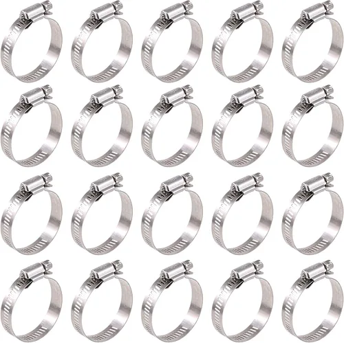 Vista 9 de Glarks Juego surtido de abrazaderas de manguera de engranaje helicoidal de acero inoxidable 304 de rango ajustable de 0.315-1.732 in, abrazadera