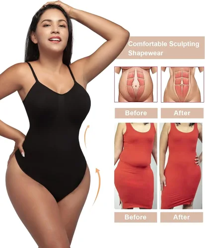Vista 6 de SHAPERX Body moldeador para mujer, con control de abdomen, sin costuras, para moldear la cintura, compresión del cuerpo