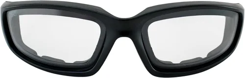Vista 2 de Epoch Eyewear Gafas de sol fotocromáticas para motocicleta con oscurecimiento automático, montura negra acolchada de espuma con lente transparente a
