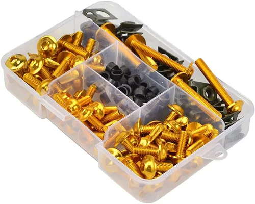 Vista 10 de Kit de pernos de carenado de motocicleta, 177 piezas, tornillos de carrocería, repuesto de tuerca, aleación CNC, M6, M5, perno de motocicleta