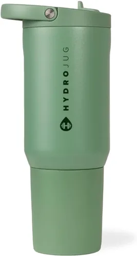 Vista 41 de HydroJug Sport - Vaso de acero inoxidable con popote, aislado al vacío, botella de agua a prueba de fugas de 20 onzas, diseño ergonómico