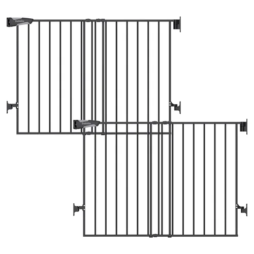 Vista 21 de Babelio Puerta de seguridad para bebés para escaleras, cocina y puertas, sin barra inferior, fácil instalación, operación con una sola mano, cierre