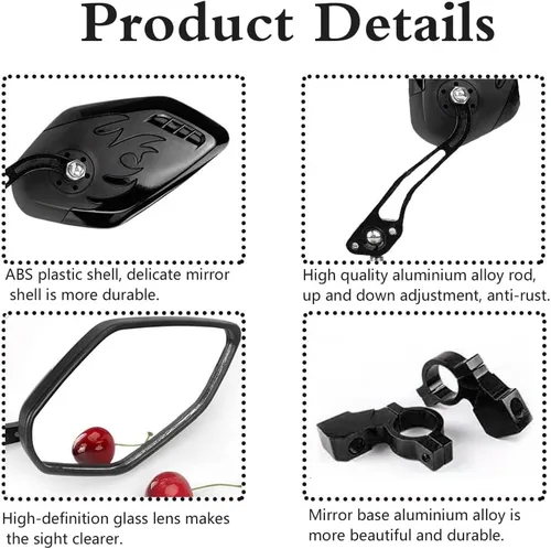 Vista 3 de Espejos de Bicicleta para Bicicletas Eléctricas - Paquete de 2 Espejos de Bicicleta Mirrycle, Espejo Retrovisor de Manillar, Espejos de Bicicleta