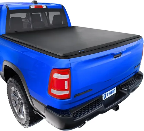 Vista 11 de Tyger Auto T1 Cubierta suave enrollable para caja de camioneta compatible con Dodge Ram 1500 2009-2018 y Classic 2019-2025, caja de 5 pies 7