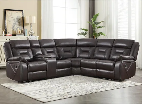 Vista 19 de EBELLO Sofá reclinable manual de piel sintética, sofá reclinable de 2 asientos con consola central, almacenamiento oculto y portavasos, sillón