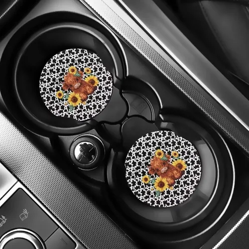 Vista 41 de AFPANQZ 250 Years Print Car Coasters for Cup Holders Absorbent Car Accessories 2.8" Car Cup Holder for Women 2 Pack