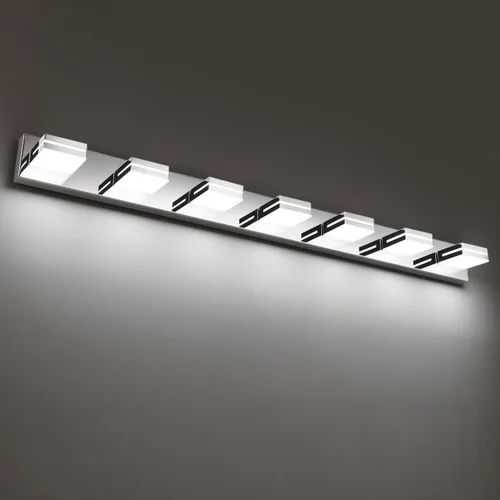 Vista 75 de SineRise Lámparas LED modernas para tocador de baño (3 luces, 24 pulgadas), accesorios de iluminación de pared de acrílico moderno dorado mate sobre