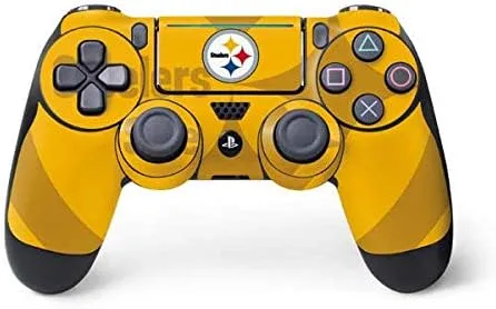 Vista 10 de Skinit Calcomanía para juegos compatible con PS4 Pro/Slim Controller, diseño de bloques de zona de Pittsburgh Steelers con licencia oficial de la NFL