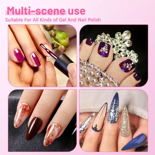 Vista 45 de AORAEM Lámpara LED UV para uñas: lámpara U V de cuello de cisne de doble cabeza para uñas de gel, luz LED de curación flash con 6 lupas para el Negro