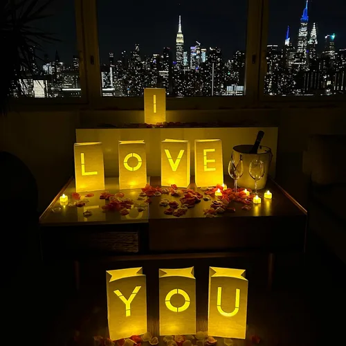 Vista 10 de WYMM "Bolsas de Luminarias de Letras de la A a la Z con Velas de Té para Iluminar Letras Perfectas para Cualquier Letrero Personalizado Crea