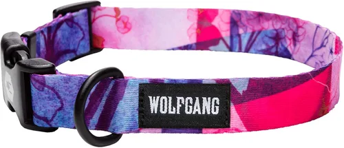 Vista 39 de Wolfgang - Collar de perro resistente y ajustable con hebilla de nailon de liberación rápida para caminar y entrenar, estampado BrookTrout, talla S